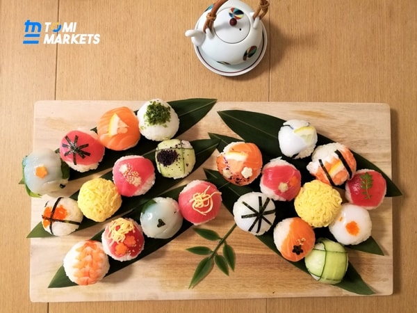 Sushi temari với màu sắc tươi sáng, bắt mắt